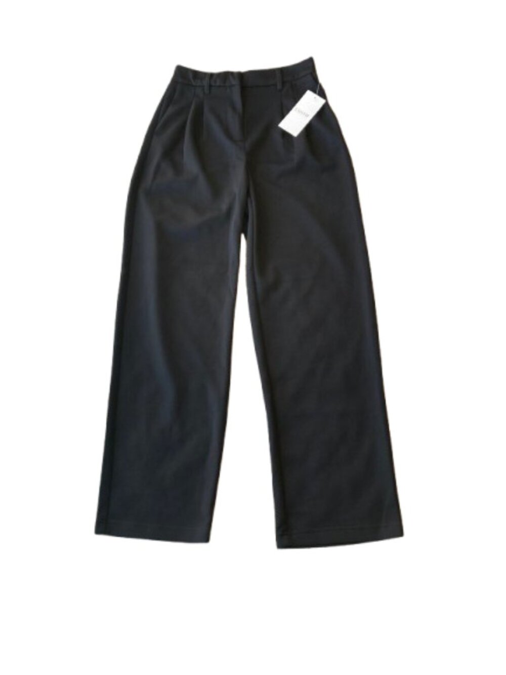 Cloth by Design Pleated Straight Leg Pants Comfort Womens Small S Black NWT